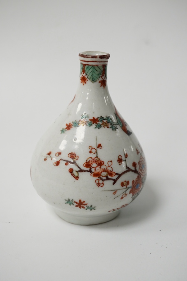 An unusual Dutch decorated Japanese bottle vase, probably 1700-1730. 10cm. Condition - fair